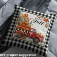 thumbnail image 2 of Manfei Autumn Harvest Pumpkin Fabric by the Yard (5 Yards), Happy Fall Print Decorative Fabric by the Yard, Black White Buffalo Checkered DIY Fabric, 2 of 6