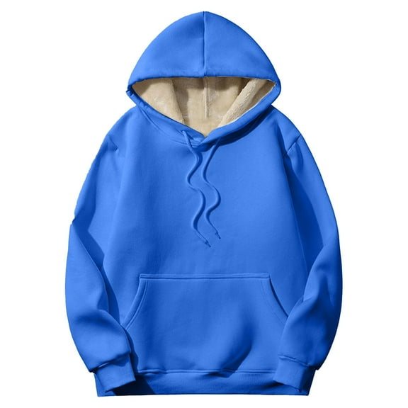 Clothing 2025 Yajing Oversized Hoodies for Women Gnveub Women's Casual Winter Warm Fleece Lined Hooded Sweatshirt Thick Pullover Plus with Pockets Hoodies for Women Blue Xxxxl
