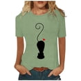 thumbnail image 1 of Blusas y camisas con estampado floral de cuello redondo y manga corta informales con estilo para primavera y verano para mujer OAVQHLG3B Store  lin121212, 1 of 3