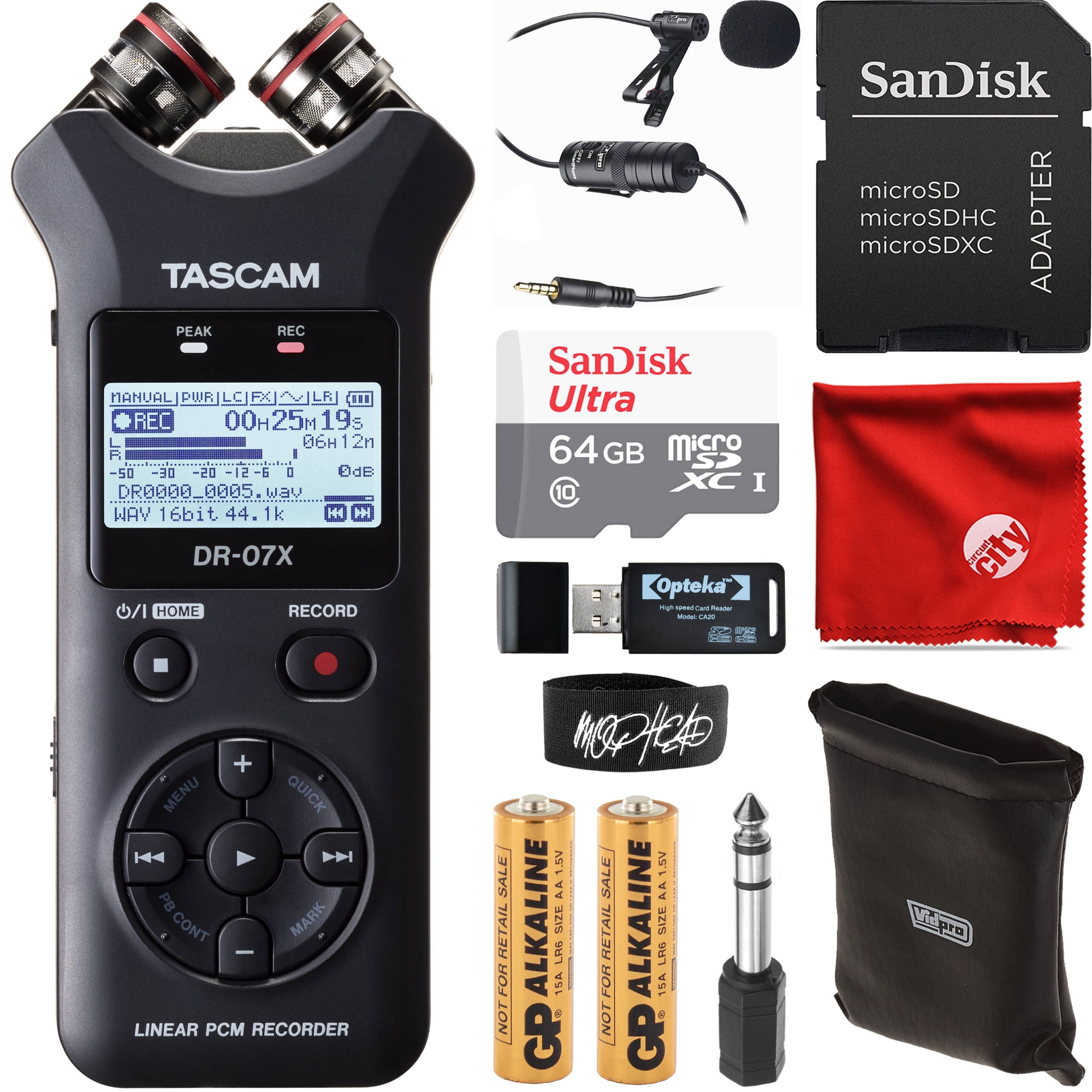 Tascam DR-07X portatile Handheld Digital Audio Recorder & INTERFACCIA AUDIO USB 