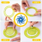 Spiral Art Gear Geometric Ruler Circle Template, for Drawing Plastic Template Ruler Drawing Kit Spiral Curve Stencils with Pens Paper for DIY Art Crafts Sketch
