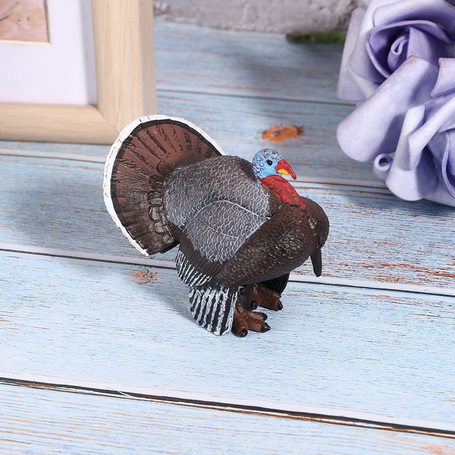Modelo de animal de simulación, modelo de animal de simulación, estatua de animal de pavo, juguete para niños, diseño fácil de usar