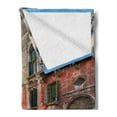 thumbnail image 2 of Venice Soft Flannel Fleece Throw Blanket, Traditional Italian Water Canal Romantic Cityscape Famous Travel Destination, Cozy Plush for Indoor and Outdoor Use, 50" x 60", Teal Grey Red, by Ambesonne, 2 of 5