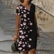 thumbnail image 1 of Puntoco Vestido De Manga Corta Con Cuello En V, Vestido De Verano De Manga Corta Con Cuello En V Estampado Informal Para Mujer Rosa L, 1 of 6