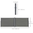 thumbnail image 3 of Outsunny Patio Retractable Double Side Awning, Folding Privacy French Screen Fence, Privacy Wall Corner Divider, Garden Outdoor Sun Shade Wind Screen, Indoor Room Divider, Grey, 3 of 10