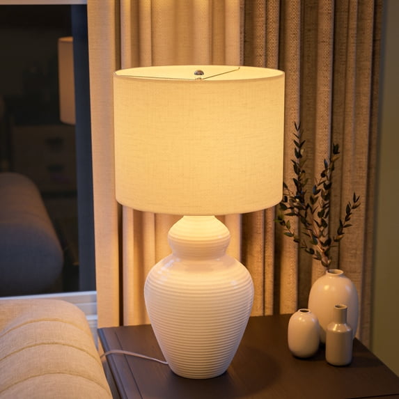 Magnolia Table Lamp with White Finish