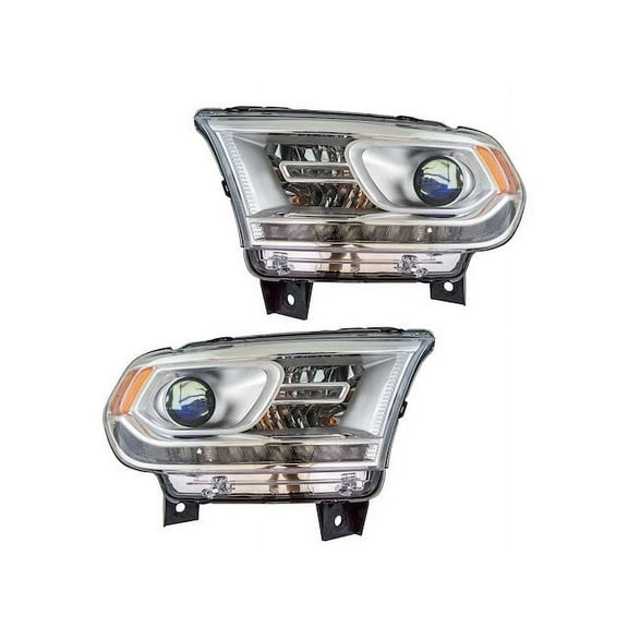 Headlight Assembly Set 2 Piece - Compatible with 2014 - 2017 Dodge Durango 2015 2016