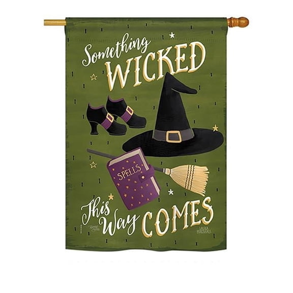 Breeze Decor BD-HO-H-112082-IP-BO-DS02-US 28 x 40 in. Seasonal Halloween Impressions Decorative Vertical House Flag - Something Wicked Fall