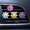 thumbnail image 2 of Abastado 4 piezas de encanto de coche hermosas flores de margarita clips de ventilación de coche ambientador lindo automotriz interior adornos accesorios, 2 of 7
