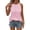 Pink, variant on Knit Tops for Women Sleeveless Halter Neck Eyelet Textured Shirts Solid Color Casual Crochet T Shirts, XL