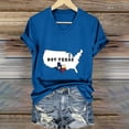 thumbnail image 2 of Tnhcen Women's Peace Love Texas 4th of July V-Neck T-Shirt, Patriotic Graphic Print Short Sleeve Loose Fit Blouse, Holiday Party Casual Top, Sizes S-5XL, 2 of 7