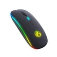 thumbnail image 2 of Ratón portátil recargable V5.0 compatible con Bluetooth Receptor inalámbrico PC silencioso Ratones Luz azul Ordenador portátil silencioso Inicio Negro Modo único Inevent EL005329-01B, 2 of 7