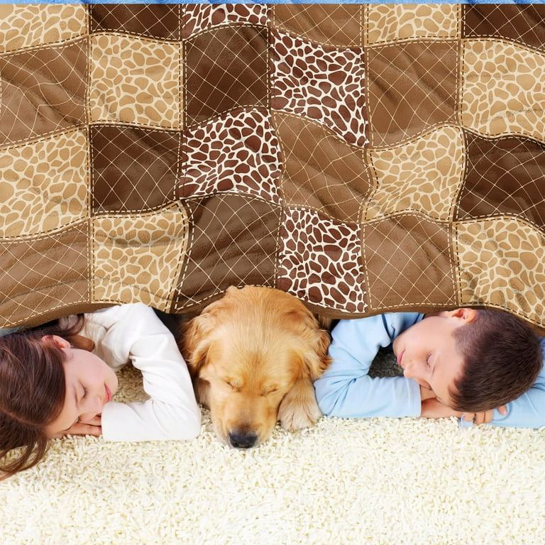 Sowide Giraffe Blanket, Soft Fleece Little Giraffe Print Blanket