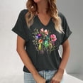 thumbnail image 2 of CONZONE Womens Summer T-Shirts Short Sleeve T Shirts for Women Casual V Neck Floral Graphic Lightweight Tees Soft Cozy Dailywear, 2 of 4