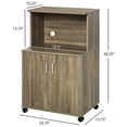 thumbnail image 3 of YYAO Microwave Cart with Wheels, Practical Trolley Storage Cabinet Bookcase, Gray, 3 of 7