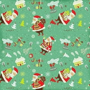 HelloDecor 5x7ft Cartoon Christmas Santa Claus Jingle Gingerbread House Bells Photography Studio Backdrop Background