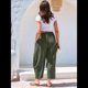 thumbnail image 5 of Pantalones Palazzo Harem Informales Holgados con Cordón para Mujer, para Verano, Playa, Viajes, Vacaciones, con Bolsillos. Verde XL, 5 of 6