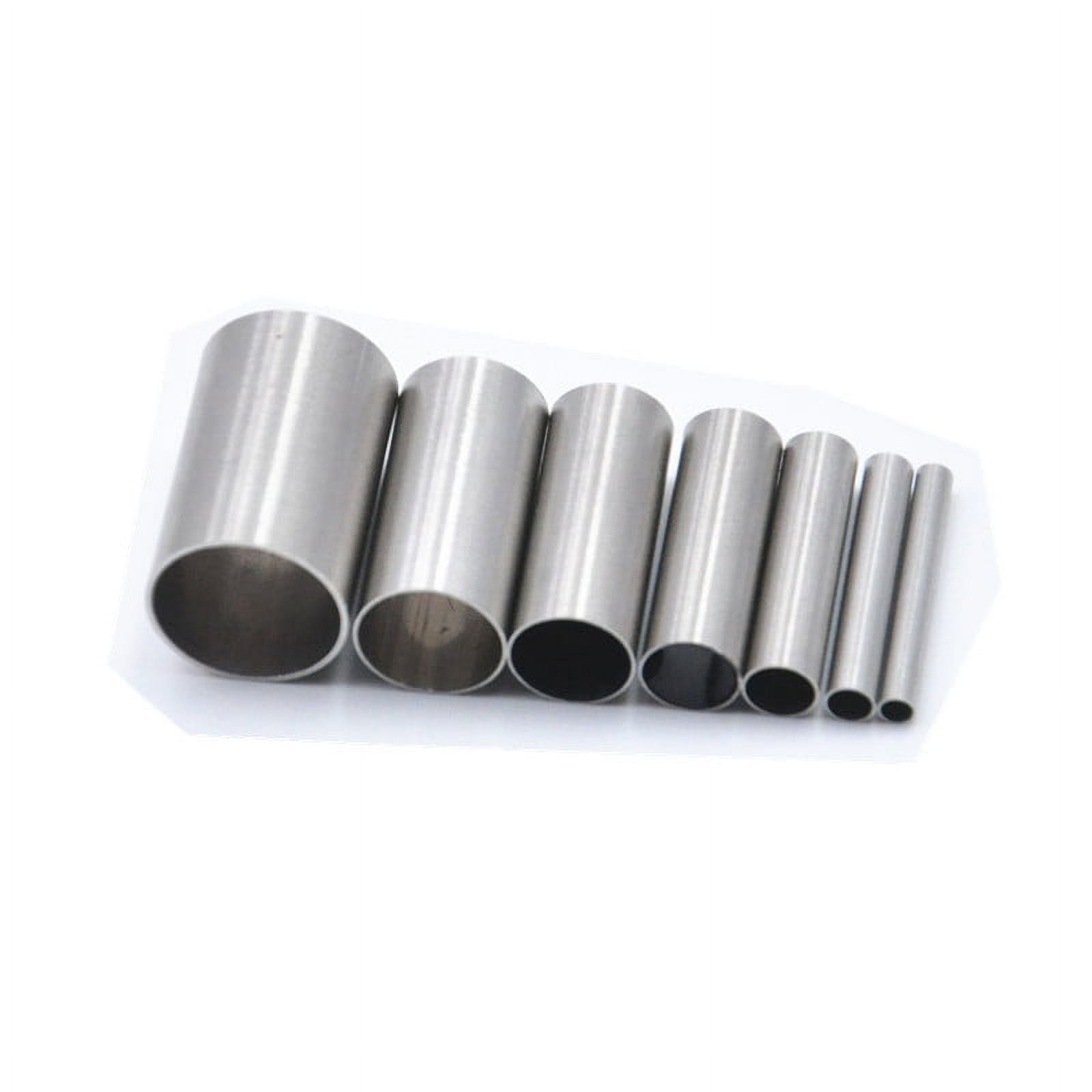 5Set Non-Tarnish Stainless Steel Clay Round Hole Cutter for DIY Clay Molds Making Stainless Steel Color Bottle: 4.5x5cm