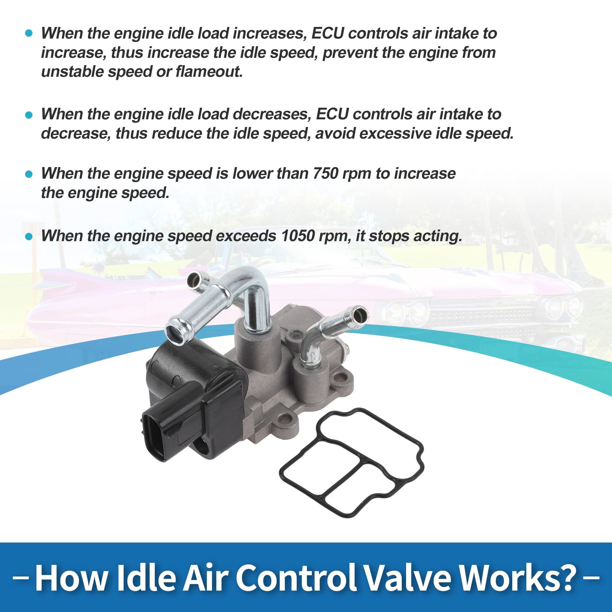 Unique Bargains Car Idle Air Control Valve for Toyota Camry 1996-2005 No.222700A020 IACV Idle Motor Idle Air Control Valve