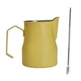 thumbnail image 2 of Chendee Coffee Milk Frothing Pitcher 450Ml Espresso Steaming Pitcher Stainless Steel,Yellow, 2 of 5
