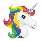 Anagram 33 inch Rainbow Unicorn Super Shape Foil Balloon