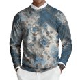 thumbnail image 2 of Wutalume Men's Round Neck Ribbed Knit Pullover, Long Sleeve Retro Texture Print Sweater, Comfortable Stretch Top for Casual and Smart Casual Wear,Earthy Yellow 3XL, 2 of 7