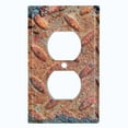 thumbnail image 2 of Metal Light Switch Plate Outlet Cover Image of Crosshatch Rusted MET003, 2 of 13