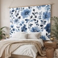 thumbnail image 3 of Blue Flowers Tapestry for Bedroom Wall Hanging Tapestry, Spring Rustic Watercolor Floral Leaves Ceiling Backdrop Tapestries Poster Blanket Wall Decor for Teens Room Living Room Dorm 59" x 90", 3 of 8