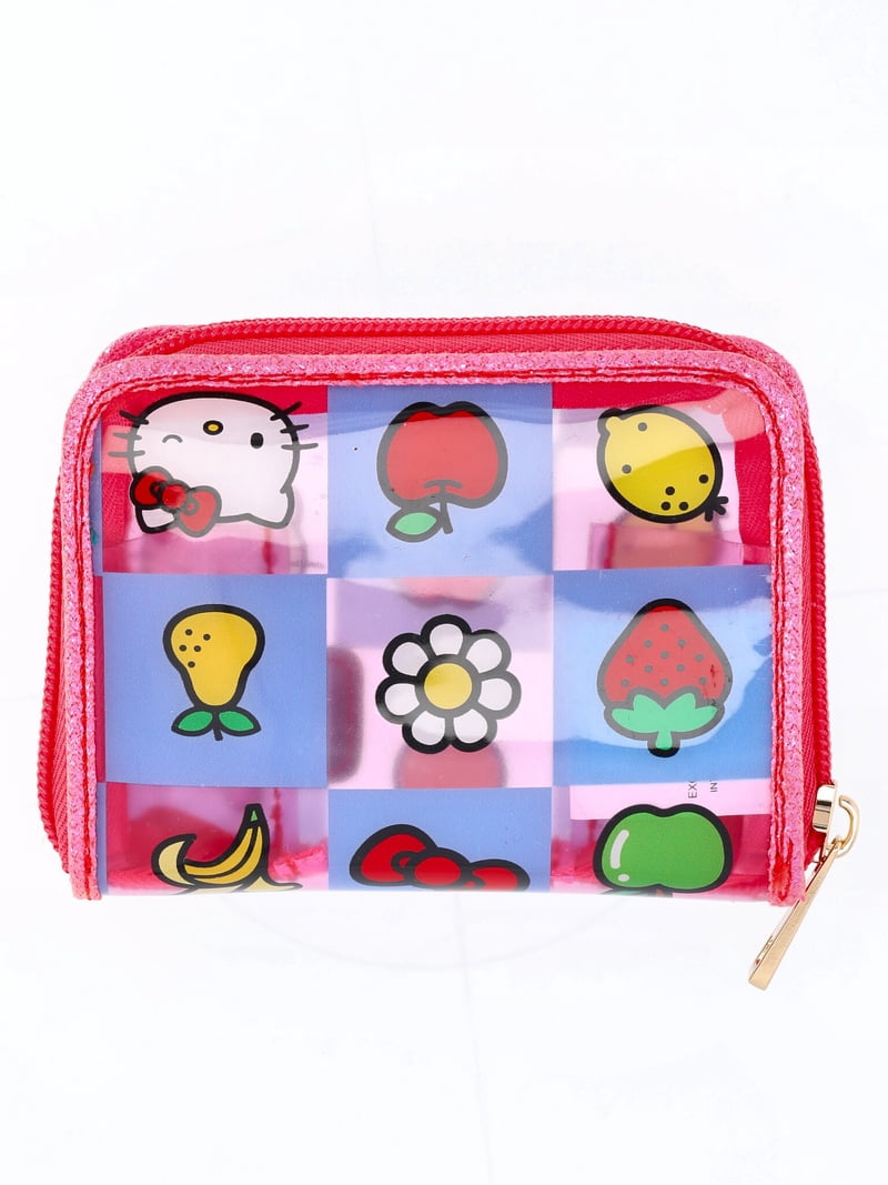 小物入れ hello133 Sanrio Hello Kitty Women's Clear Checkered Wallet with Cherry