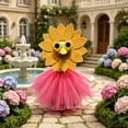thumbnail image 2 of 3PC Goose Outfit for 23 Inch Lawn Goose, Sunflower Summer Goose Outfit Set with Rose Red Tulle Skirt and Glasses, Garden Patio Yard Decoration, 2 of 7