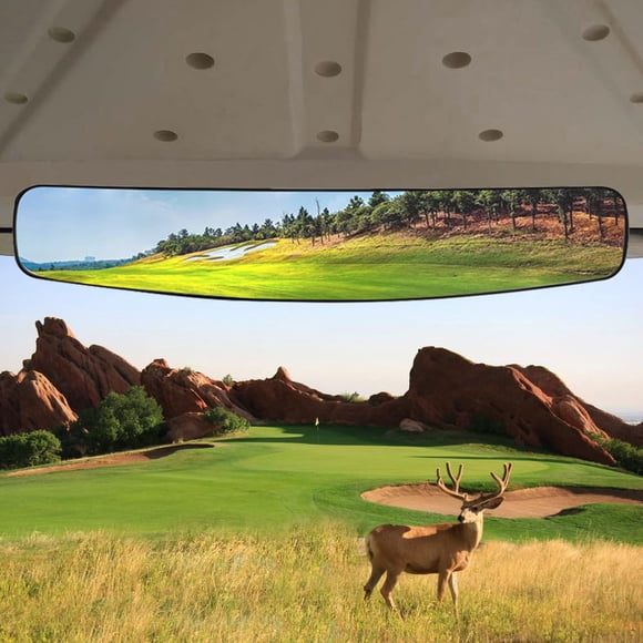 Espejo retrovisor para carrito de golf HKOO, 16,5 cm de ancho, 180°, panorámico
