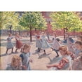 thumbnail image 2 of Peter Hansen 14x11 Black Ornate Wood Framed Double Matted Museum Art Print Titled: Playing Children, Enghave Square (1907 - 1908), 2 of 5