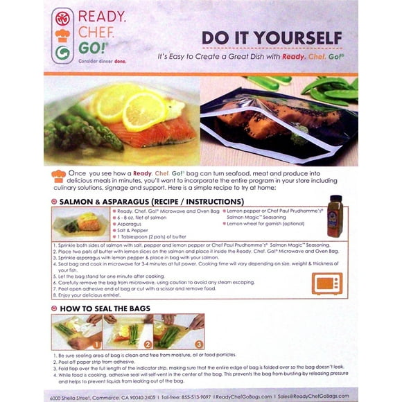 Ready, Chef, Go! Seal and Cook Glassine Cooking Bags Pkg of 10