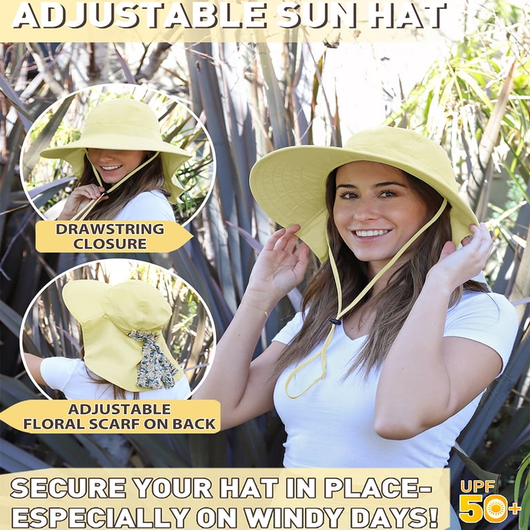 Women\'s UPF 50+ Sun Hat Packable Reversible Wide Brim Adjustable Drawstring HUAMULAN 7 main image 3