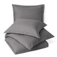 thumbnail image 2 of The Great American Store- Twin Duvet Cover 2 Piece Set (1 Duvet Cover + 1 Pillow Sham), 750 TC Luxurious 100% Cotton - Comforter Cover with Zipper Closure and Corner Ties - (Solid Dark Grey), 2 of 4
