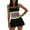 Black, variant on FDGIU Women's 2 Piece Tankini Swimsuit, Color Block Crop Top with High Waist Swim Skirt & Built-in Boyshort, Quick Dry Tummy Control Bathing Suit for Beach Pool