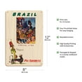 thumbnail image 2 of Brazil - Carnival in Rio - Pan American World Airways - Vintage Airline Travel Poster by William Linzee Prescott c.1960 - 8 x 12 inch Vintage Wood Art Sign, 2 of 4