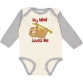 thumbnail image 3 of Inktastic My Mimi Loves Me Sloth Boys or Girls Long Sleeve Baby Bodysuit, 3 of 5