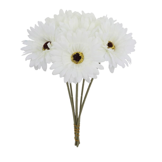 Juego de 6 Piezas de Flores de Seda de Crisantemo Artificial de 10,23 Pulgadas, Adecuado para el Día de la Madre, Pascua, Cocina Familiar, Decoración de Boda