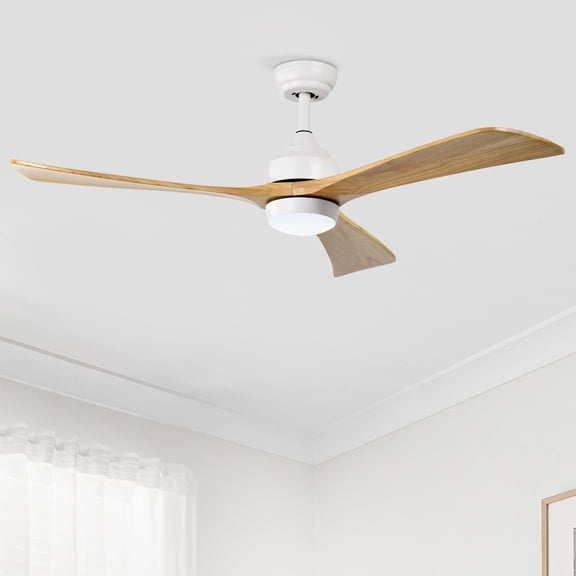 BOFANG 52" Ultra Quiet Ceiling Fan for Bedroom & Living Room,Wood Blades, Remote Light,Natural