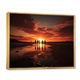 thumbnail image 2 of Designart "Beach horizon Sunset IV" Beach Floater Framed Wall Art Living Room, 2 of 7