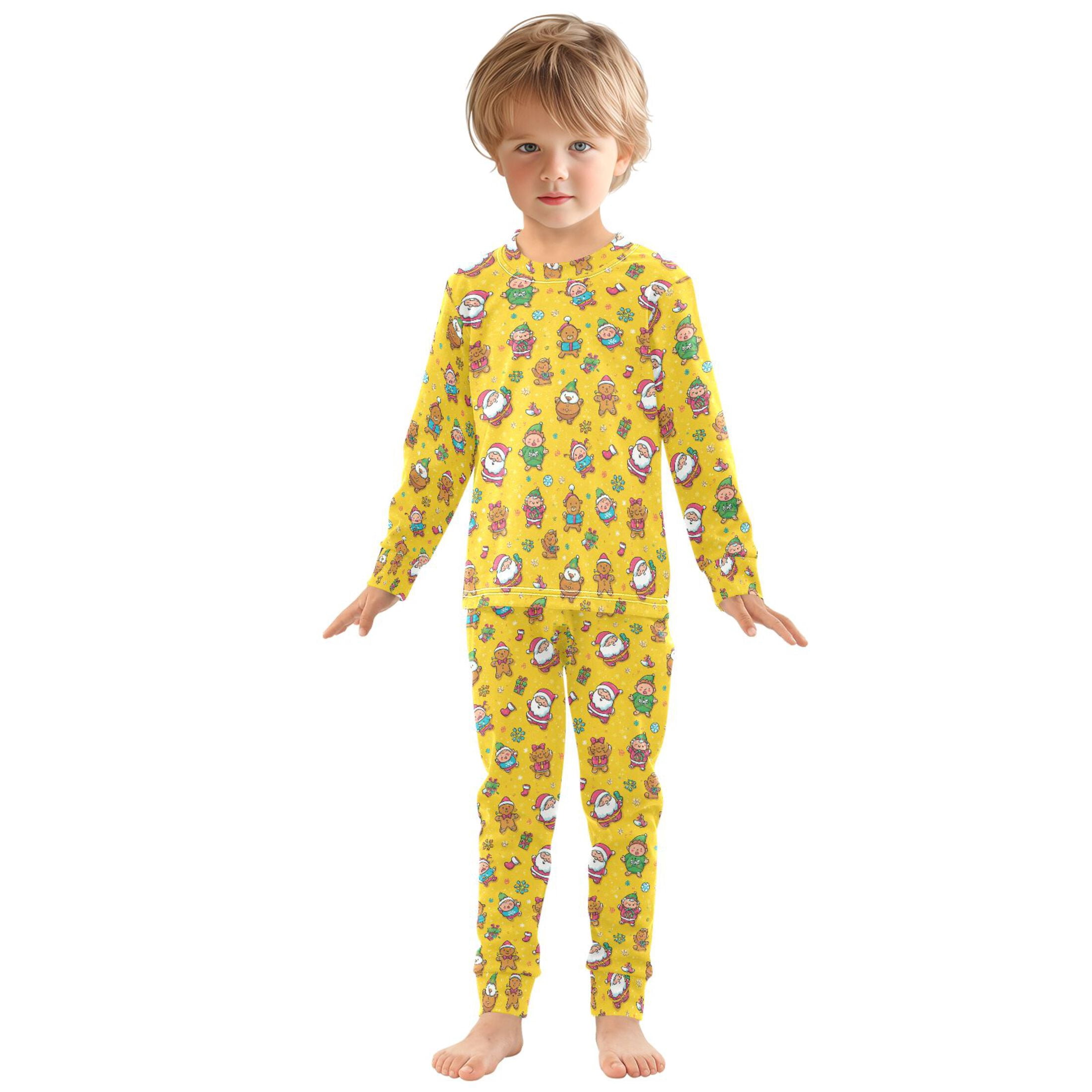 Pajama Santa Claus Elves and Gingerbread Men Cute Comfortable Cotton Two-piece Pajama Set