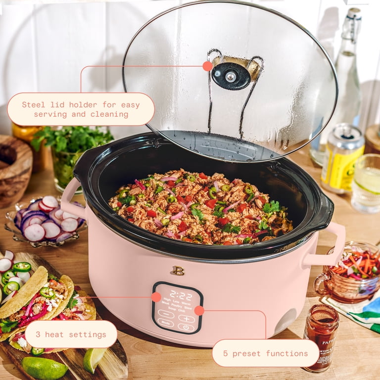 Beautiful 6 Qt Programmable Slow Cooker, Rose by Drew Barrymore