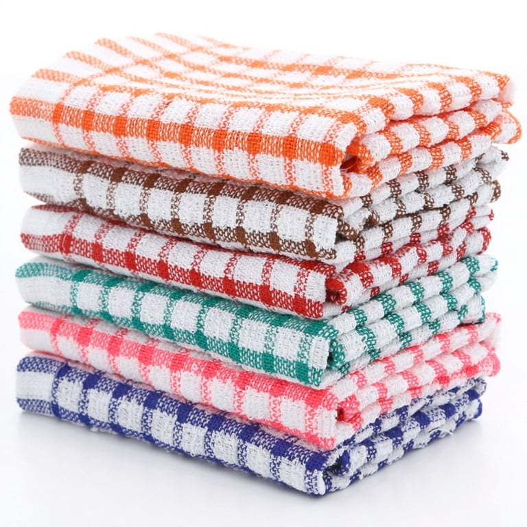 6Pcs Cotton Kitchen Tea Towels Absorbent Lint Free Catering