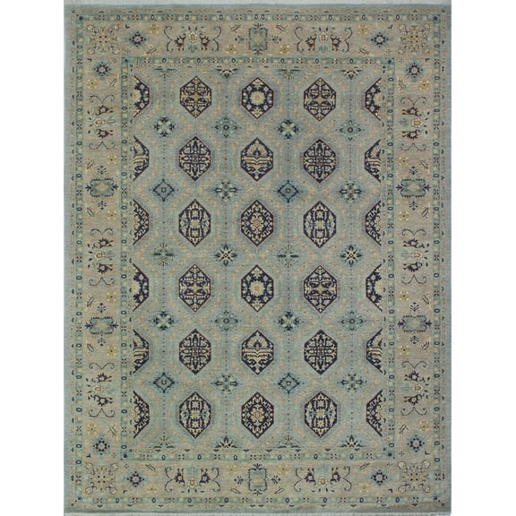 Yousafi Aesclin Grey/Blue Rug, 10'0" x 13'8"