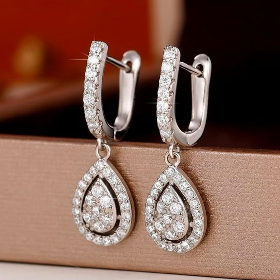 VOLALO 925 Sterling Silver Stud Earrings Birth Cubic Zircon Fashion Jewelry For Women
