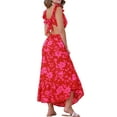 thumbnail image 3 of INSPIRE CHIC Summer 2 Piece Outfits for Women's Floral Tank Top and Maxi Skirt Set XS Red, 3 of 6