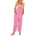 thumbnail image 2 of Women Casual Loose Wide Leg Jumpsuit Sleeveless Spaghetti Strap Romper with Pockets, 2 of 8