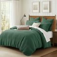 thumbnail image 2 of Levtex Home - Mills Waffle Forest Green Duvet Cover Set - Twin Duvet Cover + One Standard Pillow Case - Forest Green Waffle Weave - Duvet Cover (68 x 88in.) and Pillow Case (26 x 20in.) - Cotton, 2 of 6