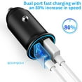 thumbnail image 6 of USB C Car Charger Fast Charging,Car Charger Adapter, Dual Ports Fast Charging PD 60W + QC3.0 30W Mini All-Metal Cigarette Lighter USB Charger Universal for All Kinds Of Car Accessories, 6 of 8